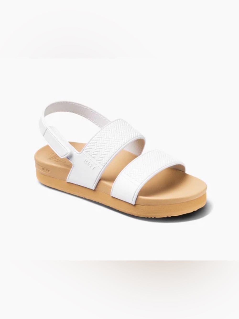 Reef White and Tan Kids Sandals - Slingback Straps